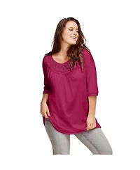 ellos Women's Crochet Trim Tunic