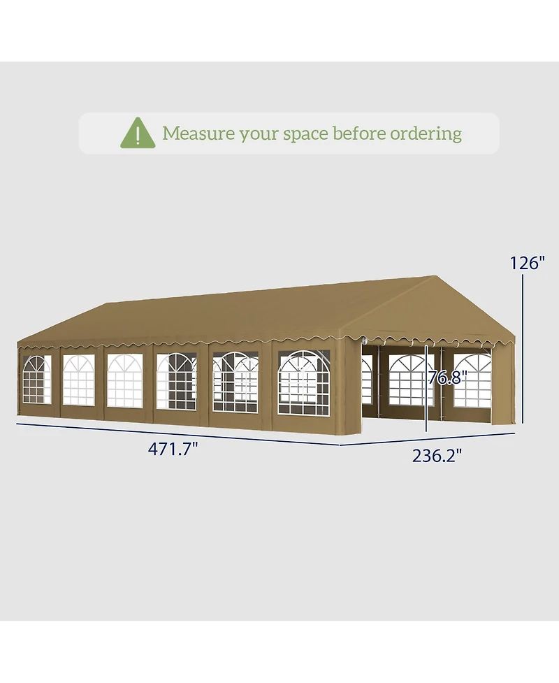Outsunny 20' x 40' Large Party Tent with Removable Window Sidewalls