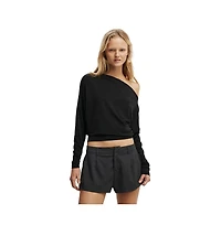 Cotton On Women's Peyton Off Shoulder Long Sleeve Tops