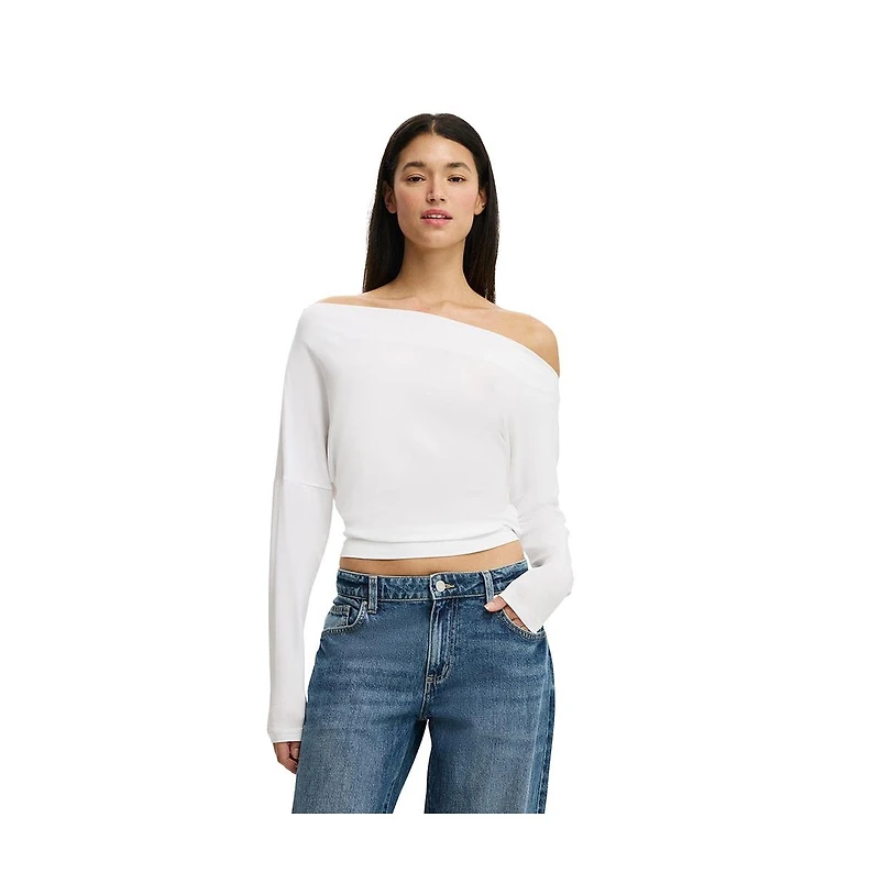 Cotton On Women's Peyton Off Shoulder Long Sleeve Tops