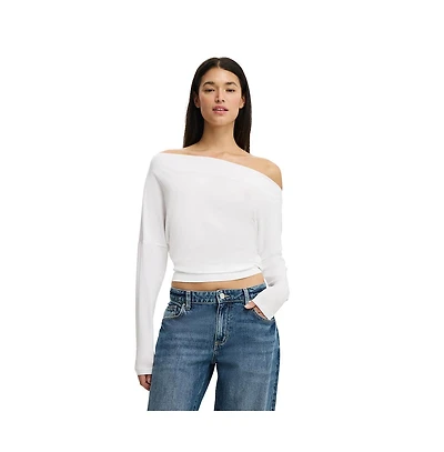Cotton On Women's Peyton Off Shoulder Long Sleeve Tops