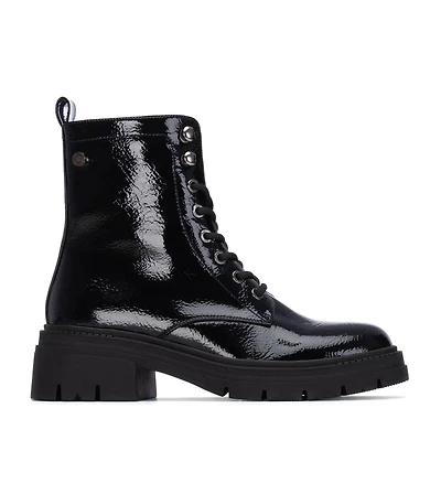 Women's Patent Leather Combat Booties By Xti