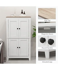 Slickblue Bathroom Organizer Cabinet with Doors and Adjustable Shelves