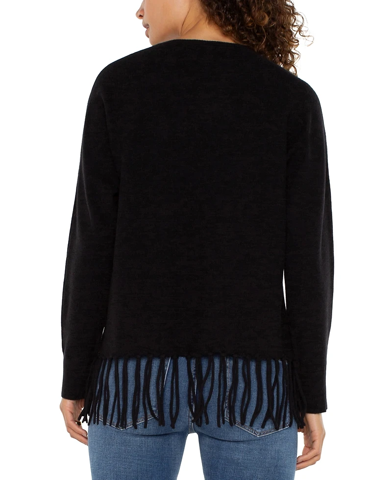 Liverpool Los Angeles Petite Long Dolman Sleeve Seamless Sweater