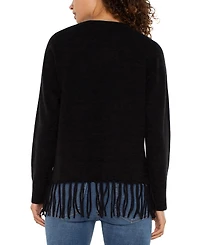 Liverpool Los Angeles Petite Long Dolman Sleeve Seamless Sweater