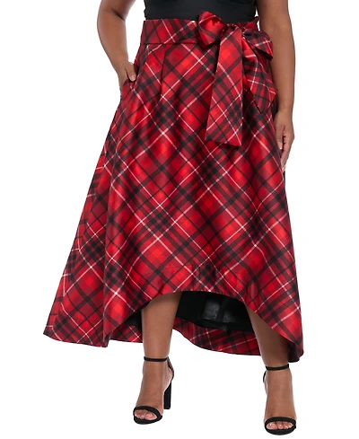 Muse Plus High Low Plaid Ballgown Skirt