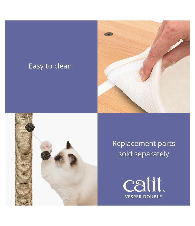 Vesper Cat Furniture, V-Double, Walnut