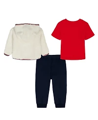 Tommy Hilfiger Baby Boys Zip-Up Hoodie, T-Shirt and Pants, 3-Piece Set