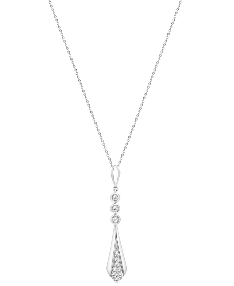 Wrapped Love Diamond Flare Linear 18" Pendant Necklace (1/4 ct. t.w.) 14k Gold, Exclusively at Macy's