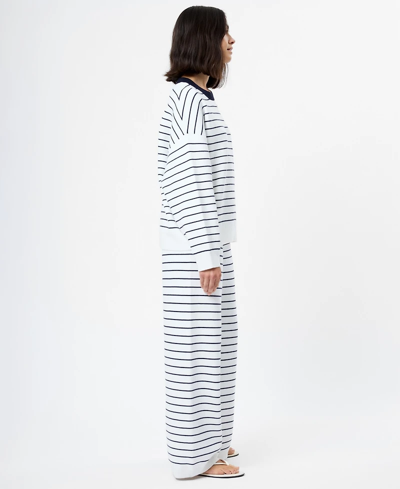 French Connection Women's Marley Striped Wide-Leg Lounge Pants