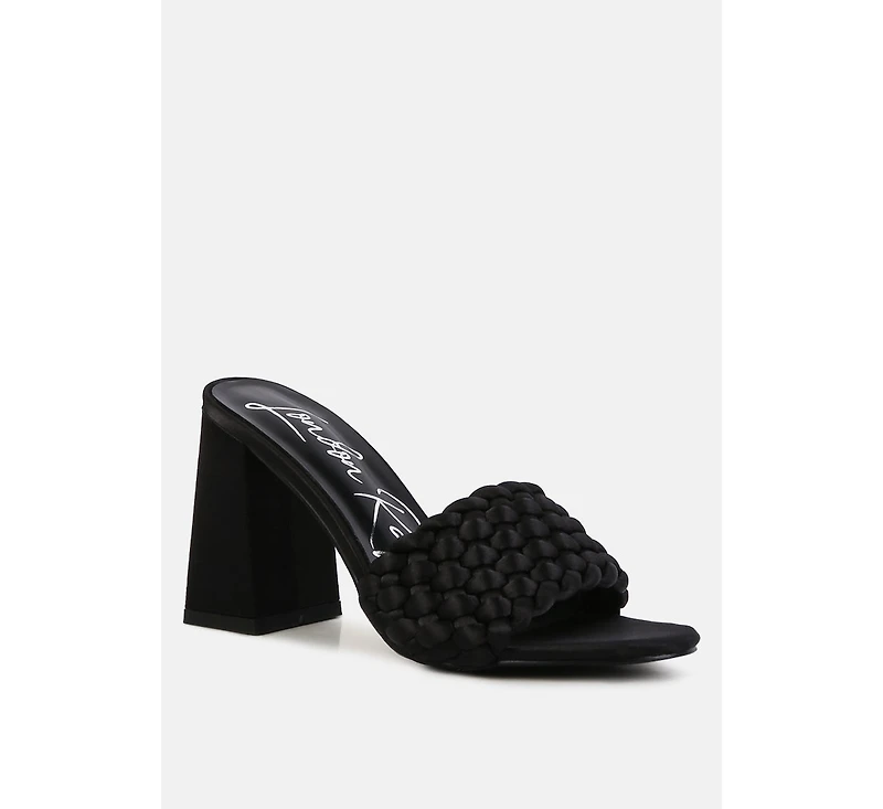 Lust Look Braided Satin Block Sandals Women