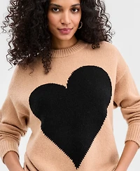 On 34th Women's Crewneck Heart Sweater, Macy's Exclusive