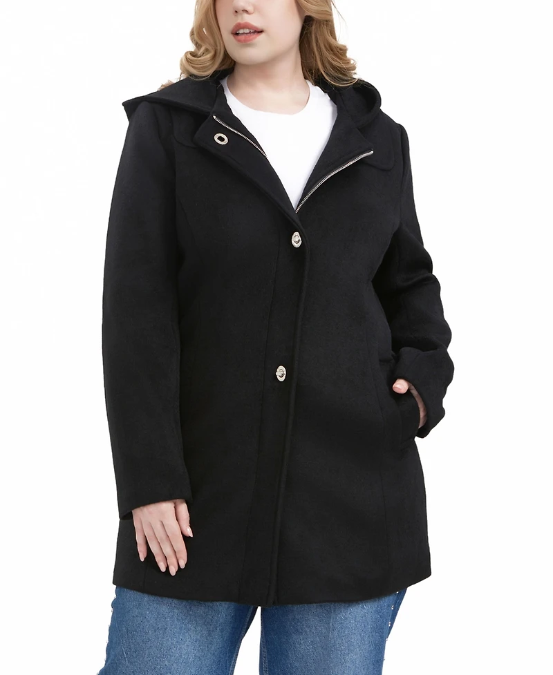 Bgsd Plus Hooded Wool Blend Coat