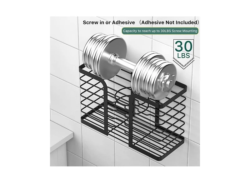 Hair Dryer Holder Hair Tool Organizer 3-in-1 Blow Dryer Holder Adjustable Height, Bathroom Organizer Wall Mounted/Cabinet Door for Flat/Curling Irons