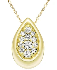 Macy's Diamond Pendant Necklace (1/4 ct. t.w.) in 14K Yellow Gold
