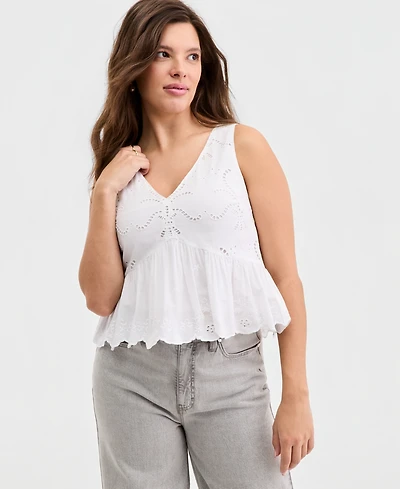 On 34th Women's Cutwork V-Neck Tank Top, Macy's Exclusive