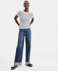 On 34th Women's Knit Short-Sleeve Button-Shoulder Top, Macy's Exclusive