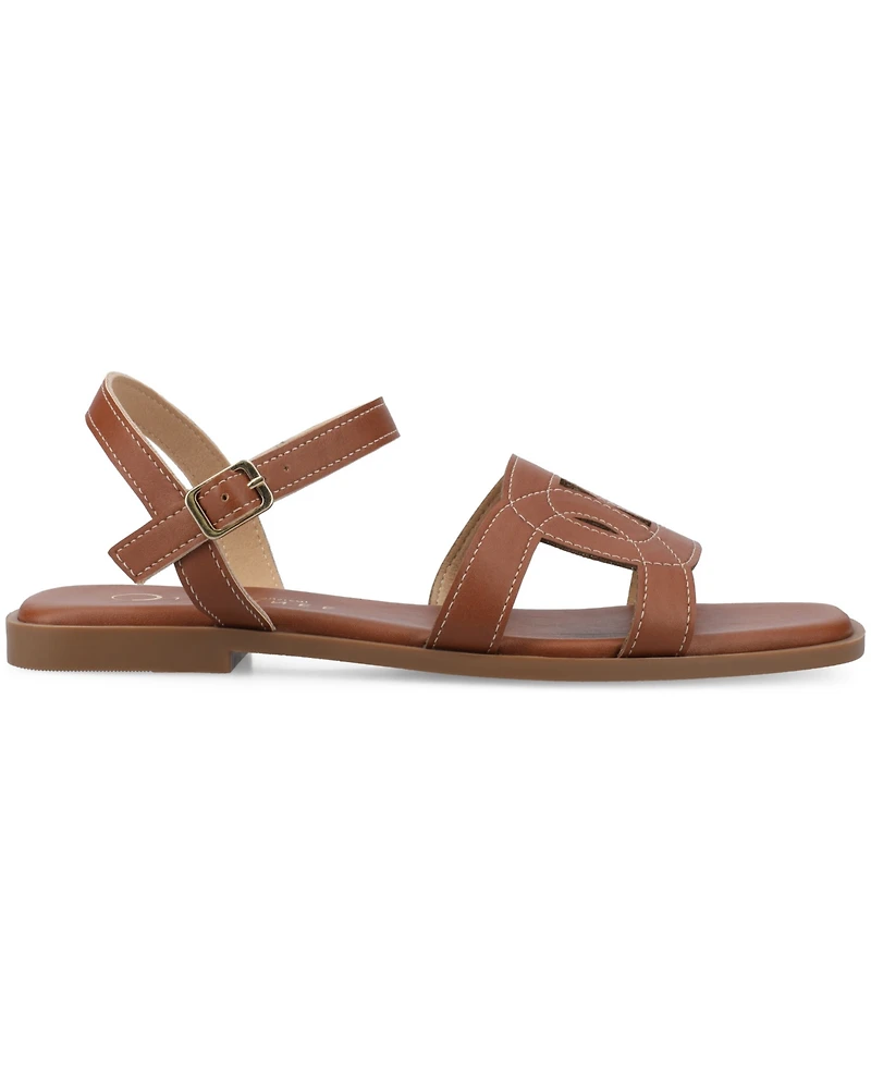 Journee Collection Women's Bridey Open Toe Ankle Strap Sandals