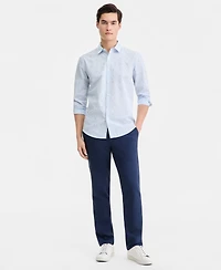 Alfani Men's Long-Sleeve Cotton Faded Geo Shirt, Macy's Exclusive