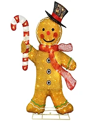 Puleo International 4' Pre-Lit Outdoor Gingerbread Man Christmas Holiday Decor