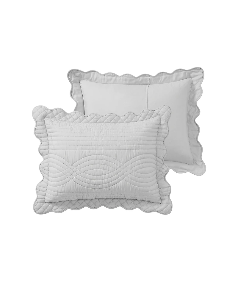 Vcny Home Scallop Microfiber 3-Pc. Quilt Set, King