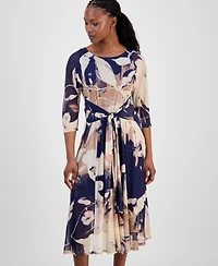 Robbie Bee Women's Tie-Front Midi Dress