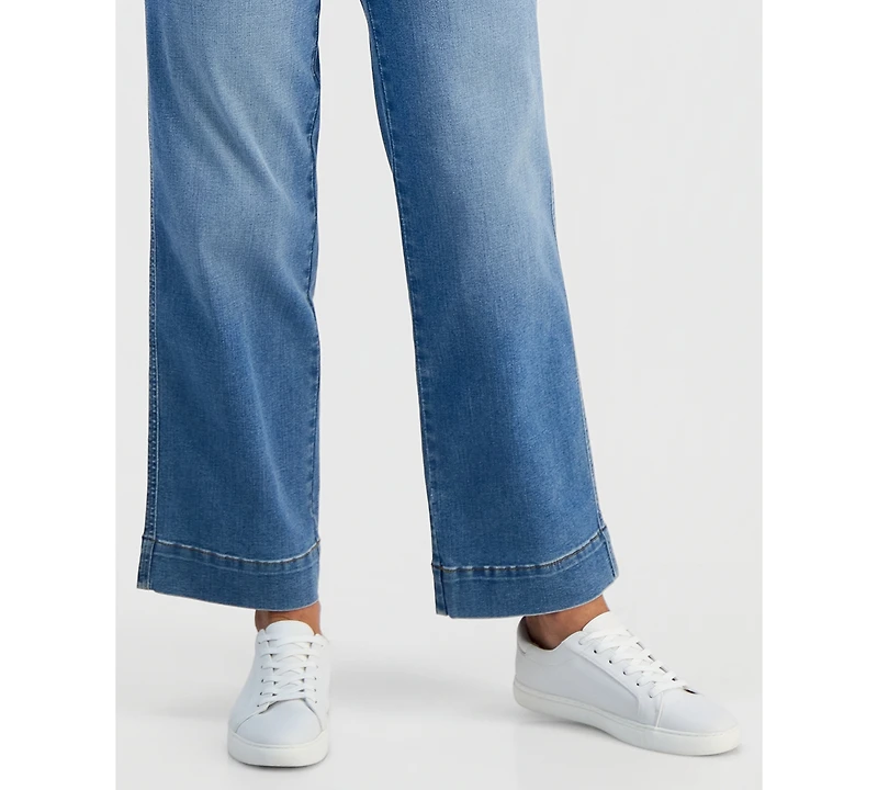 Style & Co Petite Pull-On Shaping High-Rise Wide-Leg Jeans, Macy's Exclusive