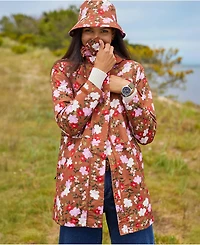 Lands' End Women's Squall Hooded Waterproof Print Raincoat