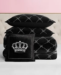 Juicy Couture Plush Reversible Trellis Link 4-Pc. Comforter Set
