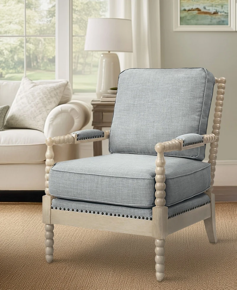 Madison Park 25.5" Solid Wood Frame Turned-wood legs Accent Armchair