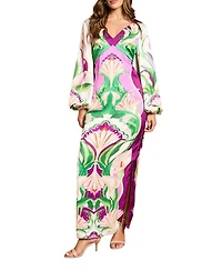 Coast Women's Long Sleeve Placement Print Midi Dress