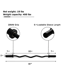 48 Inch Phosphate Steel Fitness Equipment Bar
