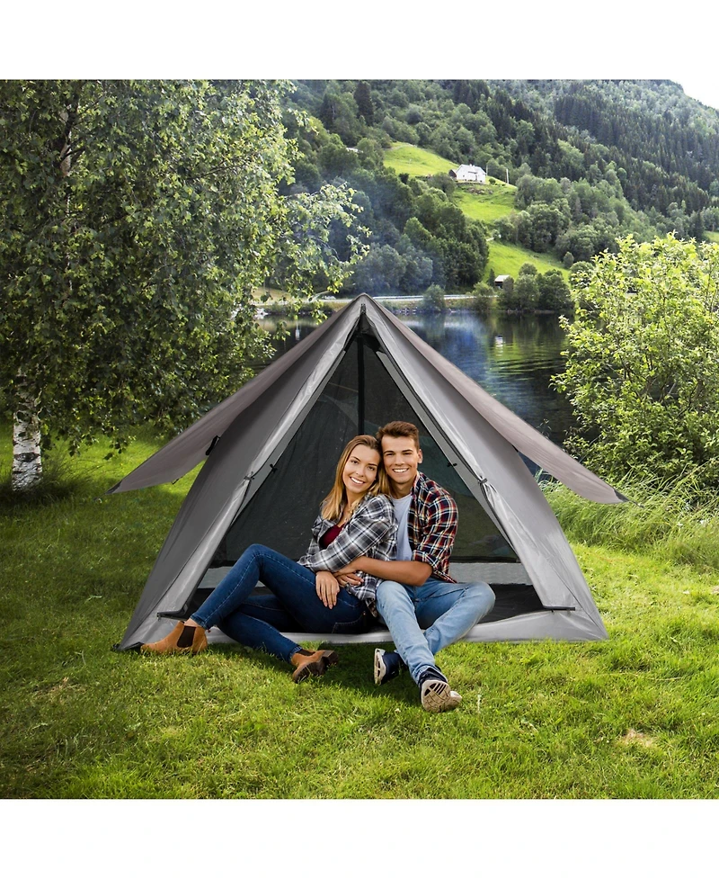 Skonyon Pop-up Camping Tent for 2-3 People with Carry Bag and Rainfly for Backpacking Hiking Trip