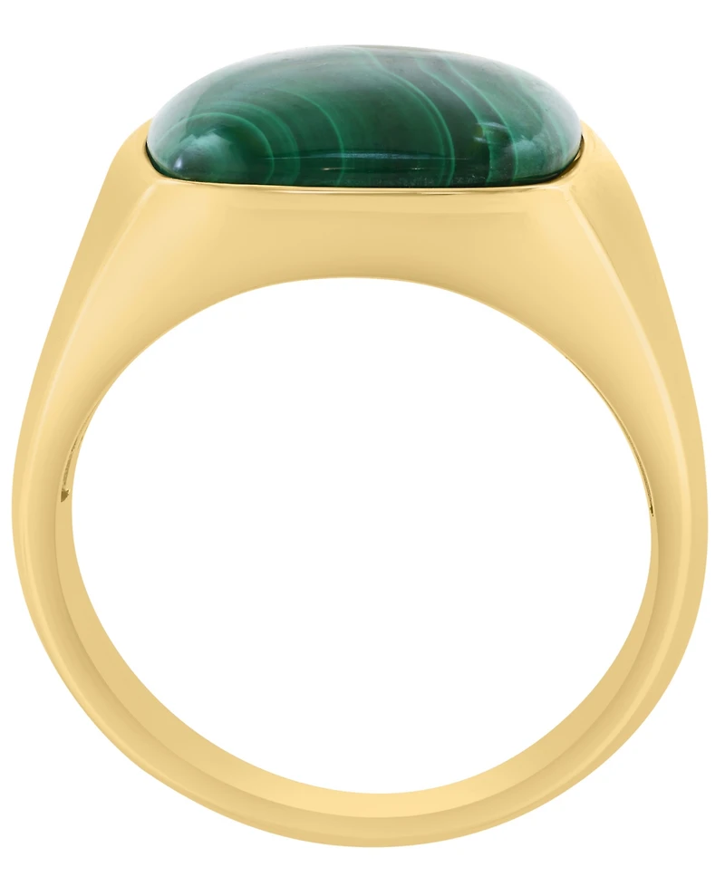 Effy Collection Men's Malachite Ring in Gold Over Silver