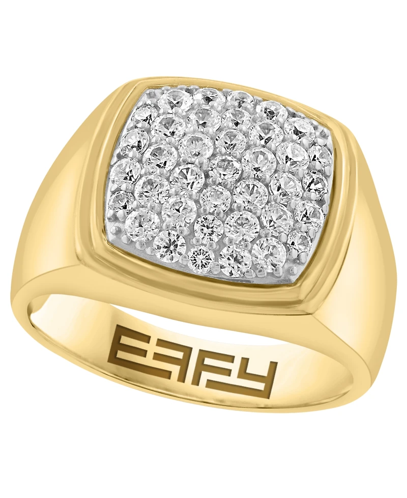 Effy Collection Men's White Zircon Ring (1-3/4 ct. t.w.) in Gold over Silver