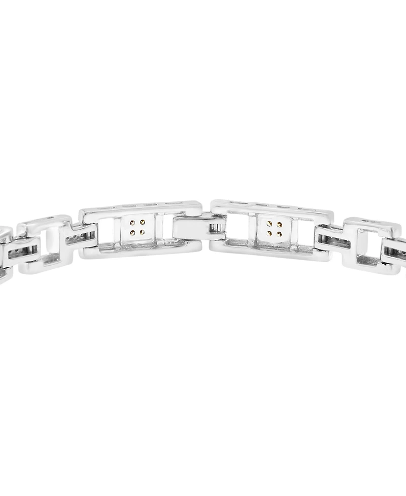 Effy Collection Men's White Diamond (1/3 ct. t.w.) and Brown Diamond (1/4 ct.t.w.) Bracelet in Sterling Silver