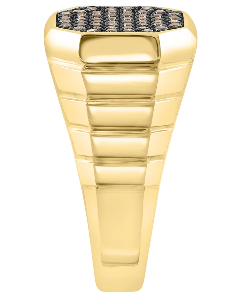 Effy Collection Men's Brown Diamond Ring (1/2 ct. t.w.) in Gold over Silver