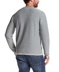 Weatherproof Vintage Men's Long Sleeve Crewneck Twill Stonewash Sweater