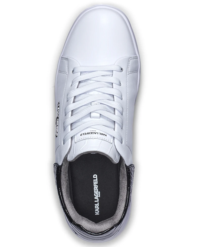 Karl Lagerfeld Paris Men's Round Toe Leather Sneakers
