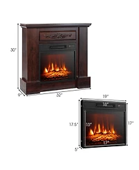 1400W Tv Stand Electric Fireplace Mantel with Remote Control