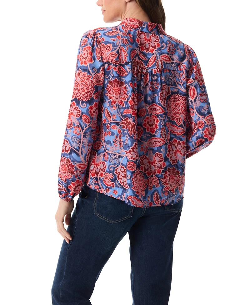 Gloria Vanderbilt Women's Carmen Long-Sleeve Woven Top