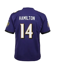 Nike Big Boys and Girls Kyle Hamilton Purple Baltimore Ravens Team Game Jersey