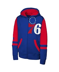 Outerstuff Big Boys and Girls Royal Philadelphia 76ers Straight to the League Full-Zip Hoodie