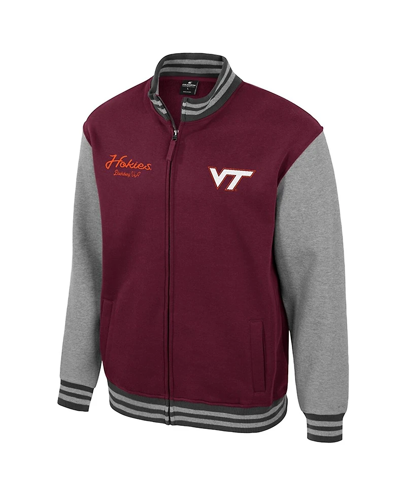 Colosseum Men's Maroon Virginia Tech Hokies Ambi-Turner Full-Zip Varsity Jacket