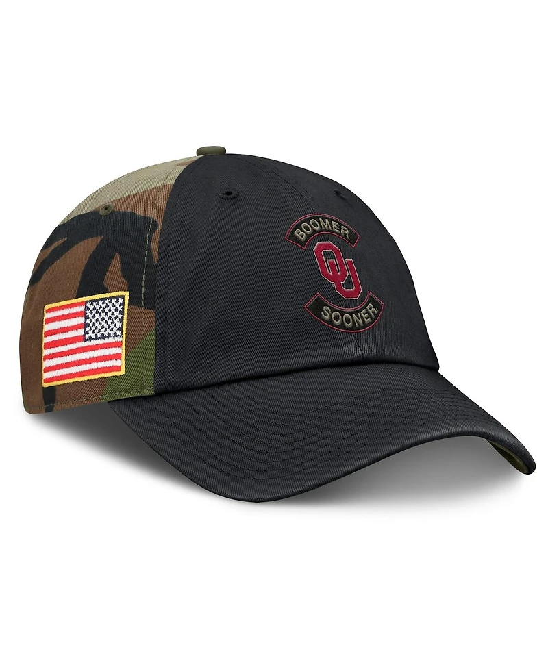 Jordan Men's Black/Camo Oklahoma Sooners 2025 Military Appreciation Club Adjustable Hat