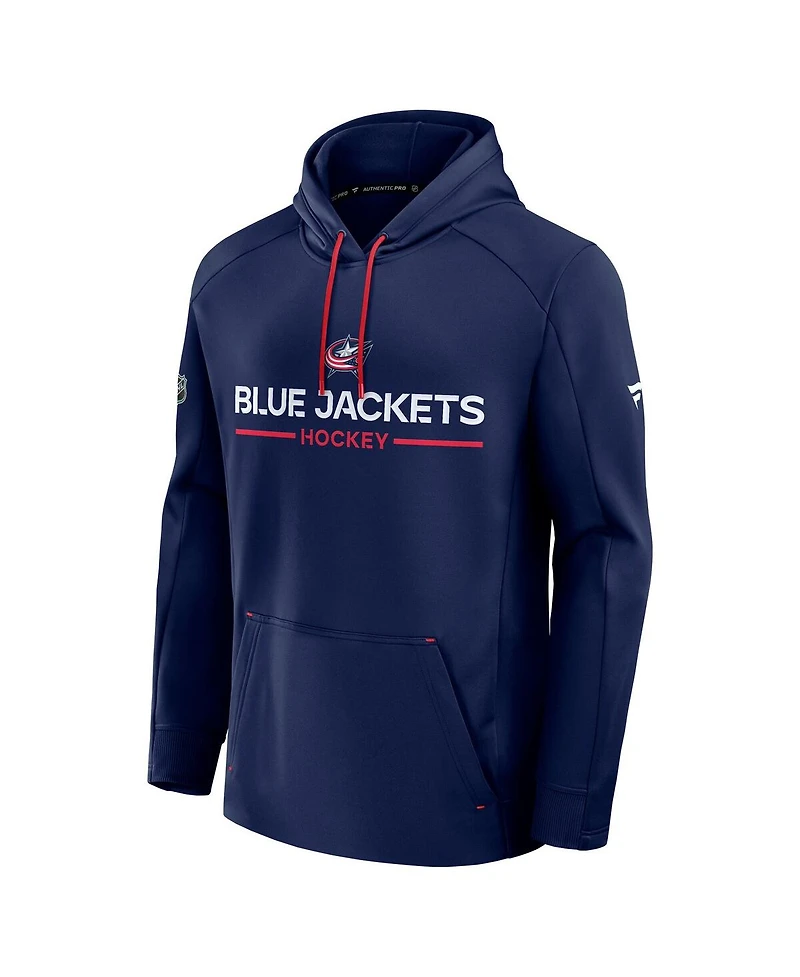 Fanatics Men's Navy Columbus Blue Jackets Authentic Pro Rink Hoodie