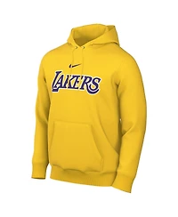 Nike Men's Gold Los Angeles Lakers Sportswear Essential Wordmark Club Hoodie