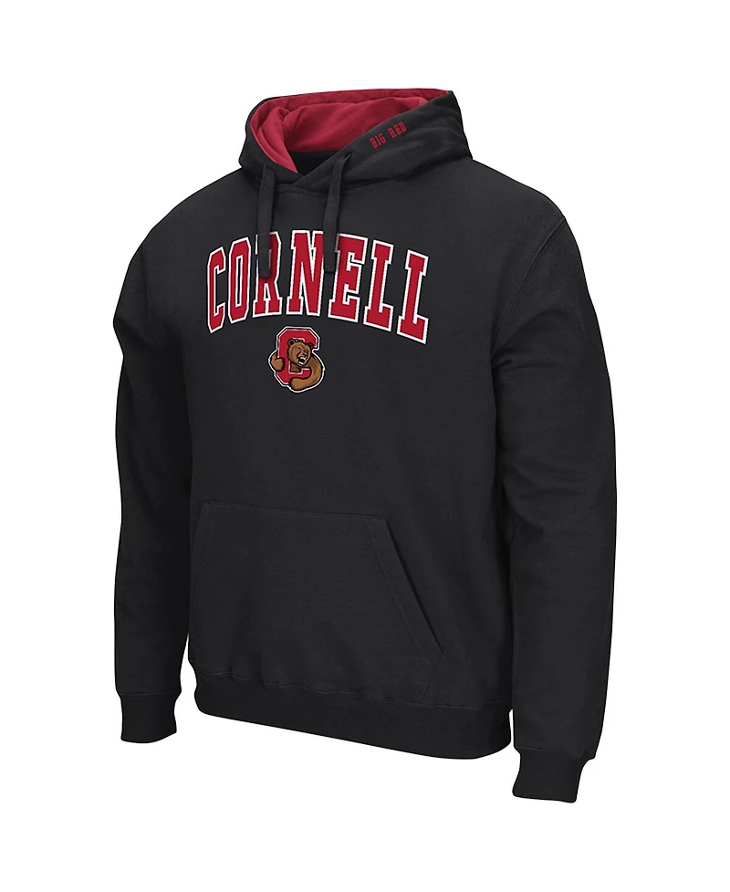 Colosseum Men's Black Cornell Big Red Arch Logo 3.0 Pullover Hoodie