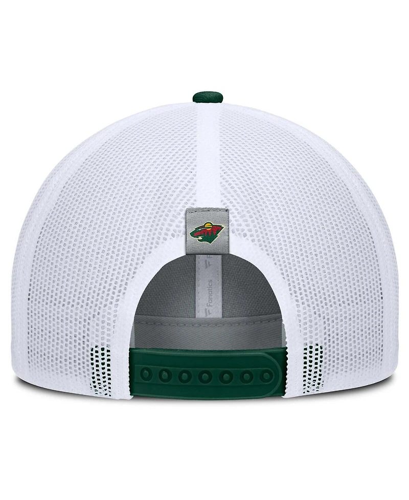 Fanatics Men's Gray/Green Minnesota Wild Fundamental Adapt Trucker Adjustable Hat