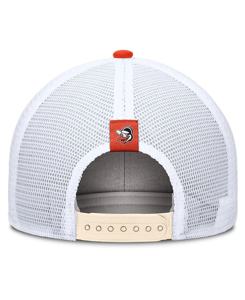 Nike Men's Natural Baltimore Orioles Cooperstown Collection Dri-fit Rise Trucker Adjustable Hat